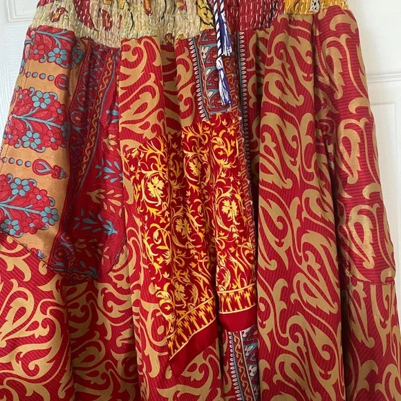 Reversible 100% silk Harem pants drop crotch - Picture 4 of 5